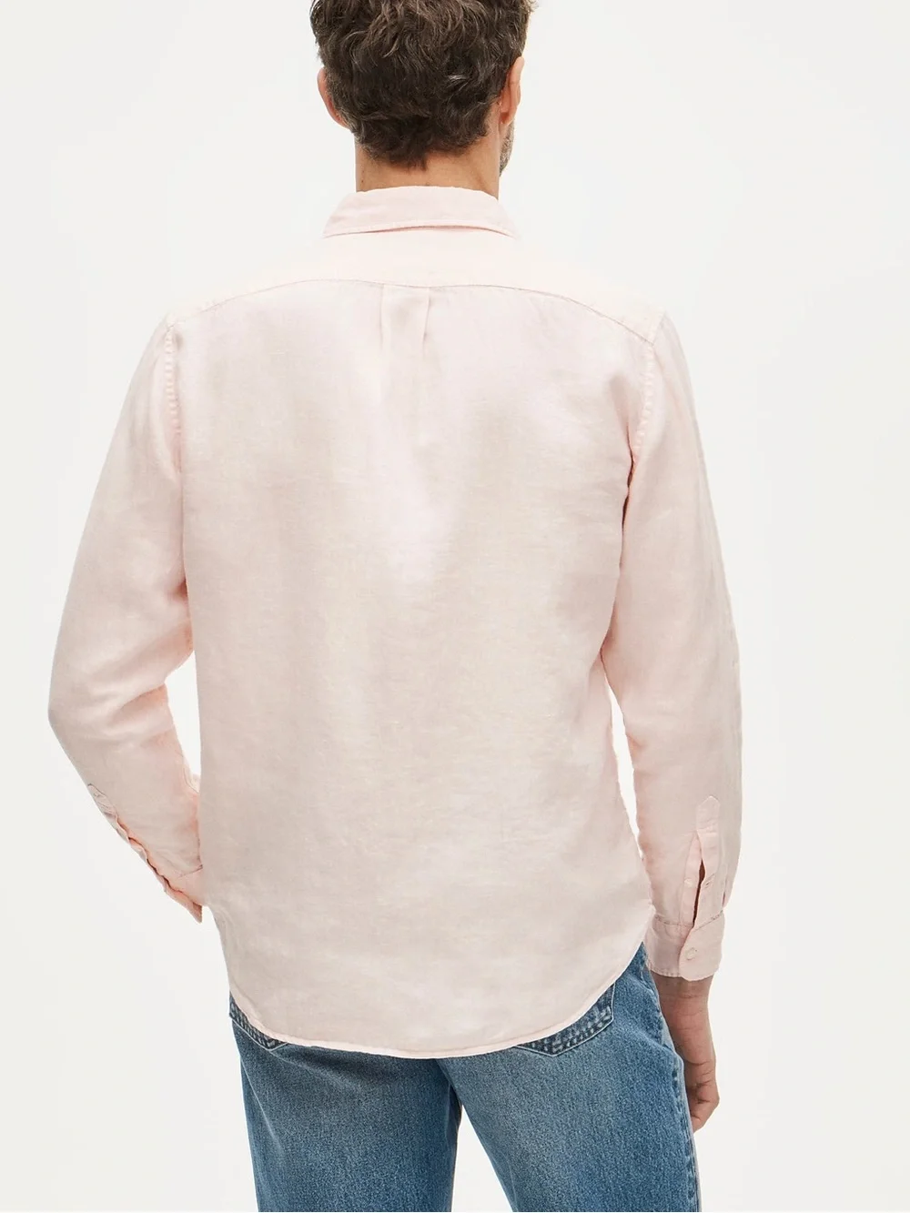 J.Crew Classic Linen Shirt Blush Pink Long Sleeve Button Front Size M NWT $98